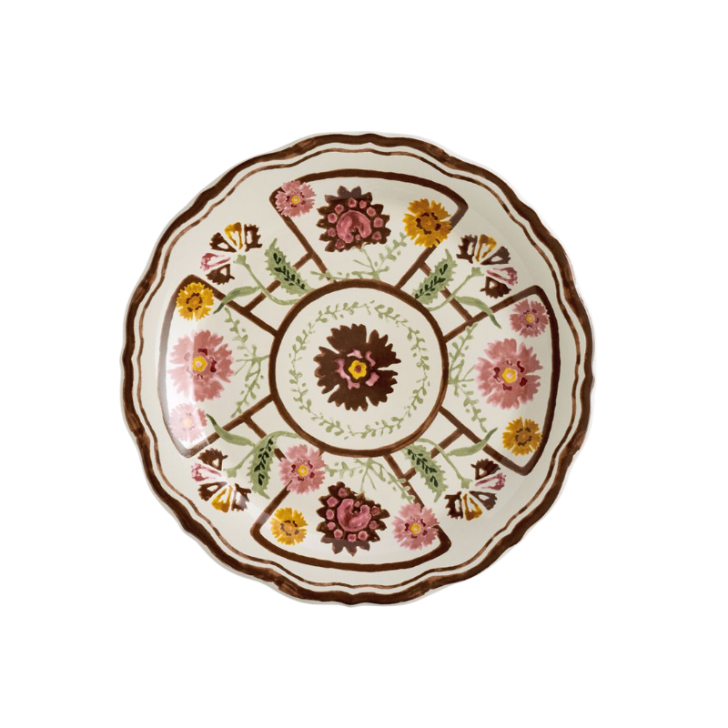 this is an image of a floral salad plate
