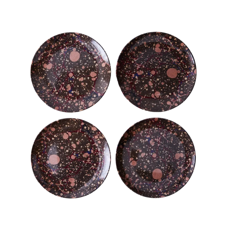 this is an image of marbled melamine plates