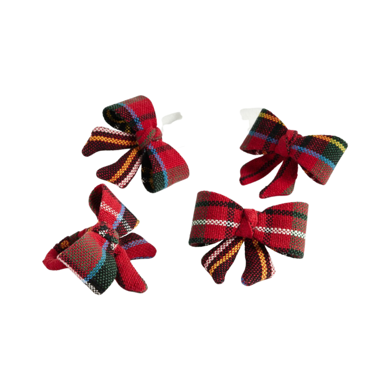 Plaid Bow Napkin Rings